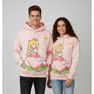 Nintendo Princess Peach Pink Hoodie Sweatshirt Graphic Official Licensed Size M